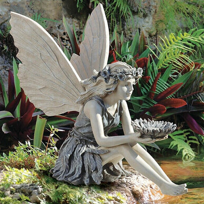 A statue of a garden fairy