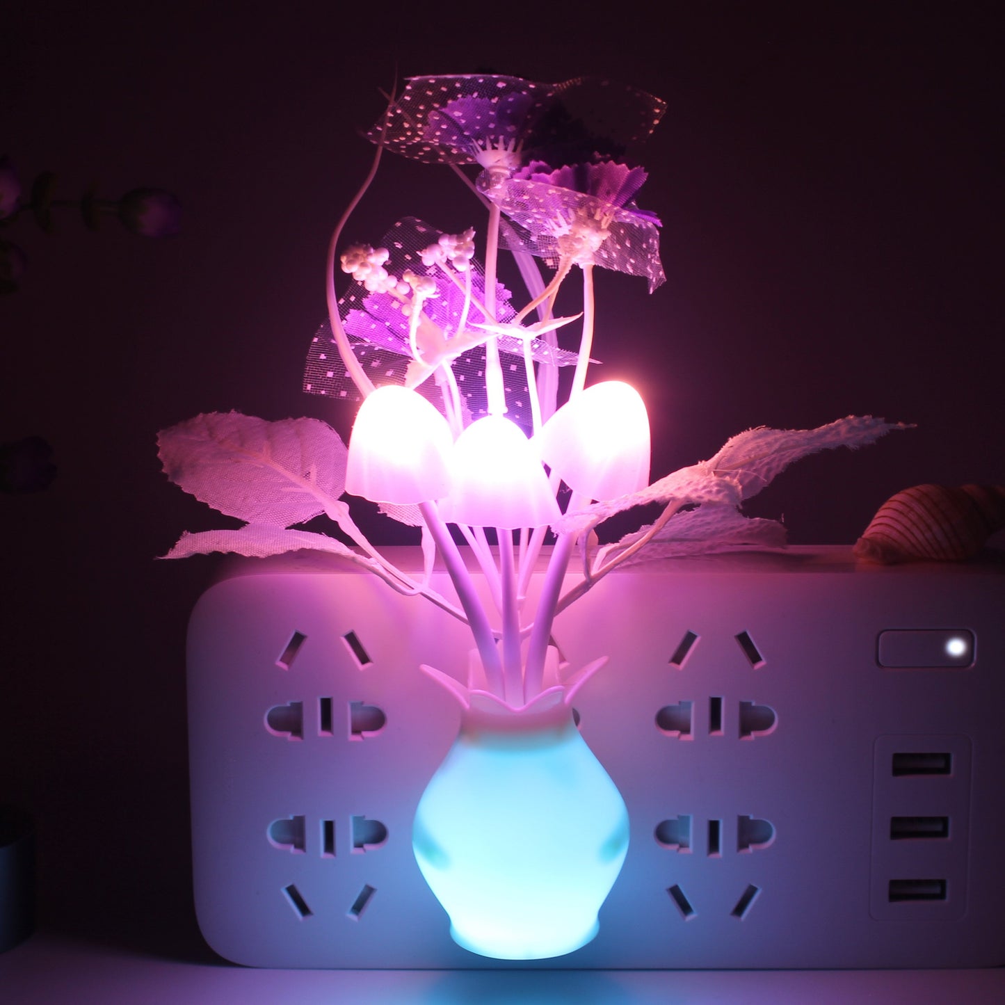 LED Flowers and Mushrooms Colorful Night Lights - Make Your Room Cozy