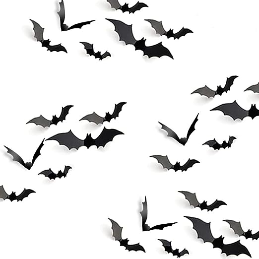 Halloween party wall stickers 3D decorative bat 18 pieces