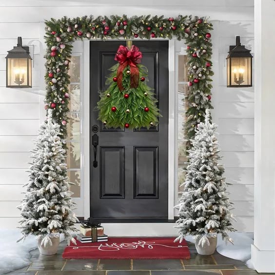 🔥Hot Sale 40% OFF-🎄Handmade Christmas Tree Wreath for Front Door