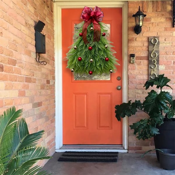 🔥Hot Sale 40% OFF-🎄Handmade Christmas Tree Wreath for Front Door