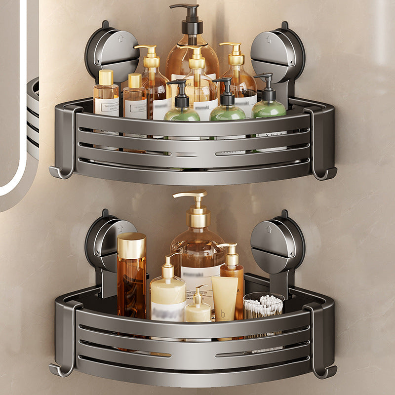 Wall Mounted Bathroom Organizer with Suction Cup