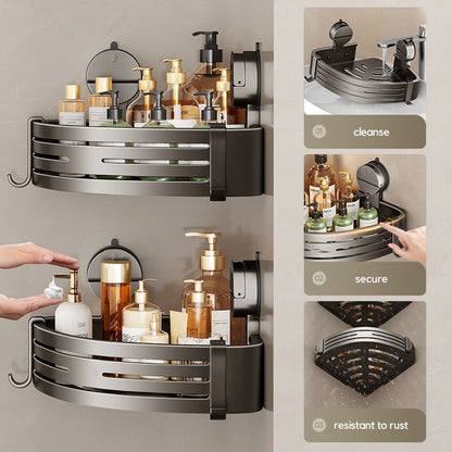 Wall Mounted Bathroom Organizer with Suction Cup